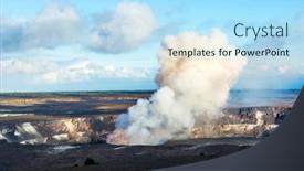  Presentation with spills - PPT layouts having kilauea-volcano-exploding background and a light blue colored foreground