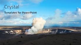  Presentation with molten - Slide deck enhanced with kilauea-volcano-exploding background and a light blue colored foreground