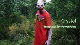  Presentation with evil - Presentation theme having killer - scary evil clown wearing background and a tawny brown colored foreground