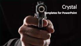  Presentation with gun - Beautiful PPT layouts featuring killer with gun backdrop and a black colored foreground