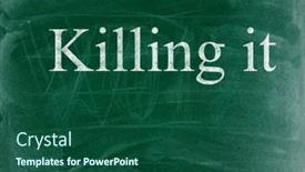  Presentation with chalk - PPT layouts having killing-it-business-phrase-written background and a ocean colored foreground