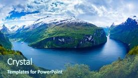  Presentation with beautiful nature in twilight - PPT theme having kilometer - geiranger fjord beautiful nature norway background and a ocean colored foreground