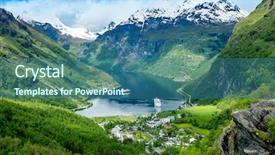  Presentation with beautiful nature - Audience pleasing theme consisting of kilometer - geiranger fjord beautiful nature norway backdrop and a ocean colored foreground