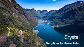  Presentation with beautiful nature - Colorful PPT layouts enhanced with kilometer - geiranger fjord beautiful nature norway backdrop and a ocean colored foreground