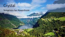  Presentation with beautiful nature in twilight - Slide set having kilometer - geiranger fjord beautiful nature norway background and a light blue colored foreground