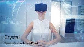  Presentation with hands and face - Audience pleasing slides consisting of kilometers - composite image of face backdrop and a light blue colored foreground