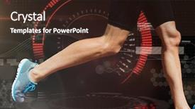  Presentation with running - Beautiful slide set featuring kilometers - digital composite of athletic legs backdrop and a  colored foreground