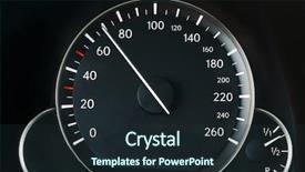  Presentation with car - Slide deck with kilometers - speedometer of a car showing background and a tawny brown colored foreground