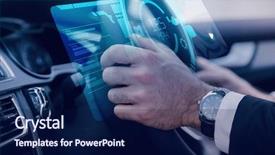  Presentation with drivers - Cool new PPT theme with kilometers - watch against businessman backdrop and a navy blue colored foreground