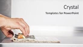  Presentation with sushi - Amazing presentation design having kimbap - closeup of a sushi master backdrop and a white colored foreground