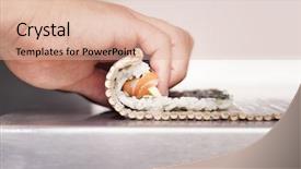  Presentation with sushi - Amazing PPT layouts having kimbap - sushi master turns sushi rolls backdrop and a lemonade colored foreground