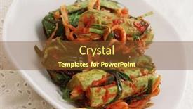  Presentation with kimchi - Cool new PPT layouts with kimchi backdrop and a tawny brown colored foreground