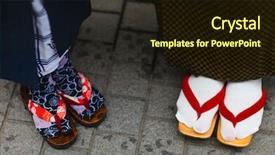  Presentation with traditional japan - Beautiful slides featuring japan geisha - close up of mother backdrop and a wine colored foreground