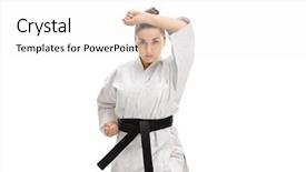  Presentation with kimono - PPT layouts consisting of kimono doing a karate background and a white colored foreground