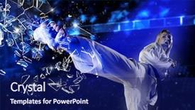  Presentation with kimono - Theme featuring kimono practicing breaking glass background and a  colored foreground