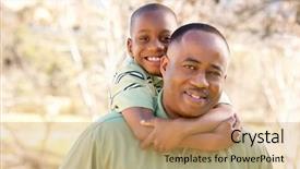  Presentation with african american collaboration - Theme consisting of kin - african american man and child background and a coral colored foreground