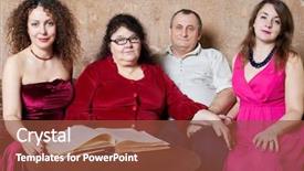  Presentation with room - Presentation theme enhanced with kin - family of four sits background and a tawny brown colored foreground