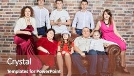  Presentation with family - Slide deck consisting of kin - group portrait of large family background and a tawny brown colored foreground