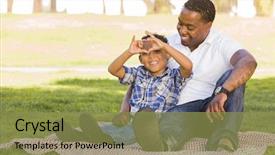  Presentation with for african american women heart disease - Beautiful PPT layouts featuring kin - happy african american father backdrop and a gold colored foreground