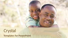  Presentation with fun - Presentation with kin - man and child having fun background and a cream colored foreground