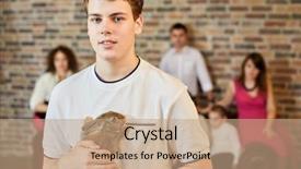  Presentation with rabbit - Colorful presentation design enhanced with kin - portrait of teenage boy holding backdrop and a coral colored foreground