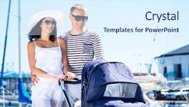  Presentation with baby - Cool new presentation theme with kin - young and attractive couple walking backdrop and a sky blue colored foreground