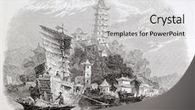  Presentation with old china - PPT layouts featuring kin-chan old view china background and a light gray colored foreground