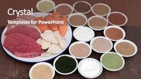  Presentation with food body - Slide deck with kinase - high protein food for body background and a tawny brown colored foreground