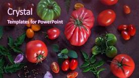  Presentation with in kind - Presentation theme enhanced with kind of lovely tomatoes - fruit background and a tawny brown colored foreground