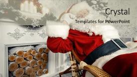  Presentation with christmas tree - Colorful slide set enhanced with kind rocks - good old santa claus sitting backdrop and a  colored foreground