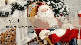  Presentation with christmas tree - Slide set featuring kind rocks - good old santa claus sitting background and a  colored foreground