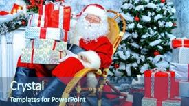  Presentation with santa claus and reindeers - Amazing presentation theme having kind rocks - good old santa claus sitting backdrop and a  colored foreground