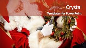  Presentation with santa claus and reindeers - Presentation design consisting of kind rocks - good old santa claus sitting background and a  colored foreground