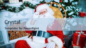  Presentation with christmas tree - Presentation theme with kind rocks - good old santa claus sitting background and a  colored foreground