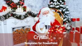  Presentation with santa claus and reindeers - Audience pleasing presentation consisting of kind rocks - happy santa claus sitting backdrop and a  colored foreground