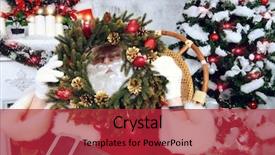  Presentation with christmas tree - Slide deck enhanced with kind rocks - happy santa claus sitting background and a  colored foreground