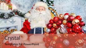  Presentation with santa claus and reindeers - Slide set with kind rocks - happy santa claus sitting background and a  colored foreground