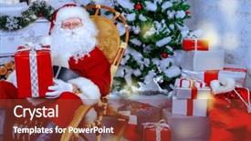  Presentation with santa claus and reindeers - Amazing theme having kind rocks - happy santa claus sitting backdrop and a  colored foreground