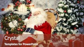  Presentation with santa claus and reindeers - Slide deck enhanced with kind rocks - happy santa claus sitting background and a tawny brown colored foreground