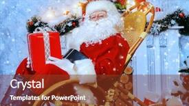  Presentation with santa claus and reindeers - Slides with kind rocks - happy santa claus sitting background and a tawny brown colored foreground