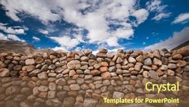  Presentation with bright white - PPT layouts enhanced with kind rocks - stone wall constructed background and a tawny brown colored foreground