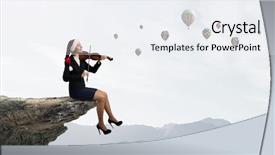  Presentation with formal - Colorful PPT theme enhanced with kind rocks - woman in formal suit backdrop and a  colored foreground