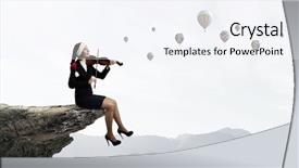  Presentation with formal - Slide deck having kind rocks - woman in formal suit background and a  colored foreground