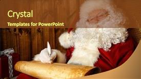  Presentation with scroll - Amazing slides having santa's mail wish list backdrop and a tawny brown colored foreground