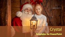  Presentation with happy new year - Theme consisting of kind-santa-claus and a tawny brown colored foreground