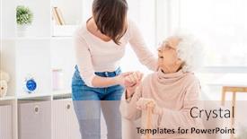  Presentation with helping - Theme having kind-woman-helping-lovely-old background and a lemonade colored foreground