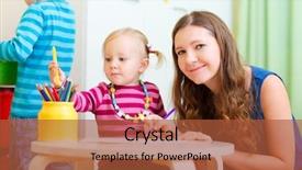  Presentation with daughter - Slides enhanced with kindergarden - mother drawing together with her background and a red colored foreground