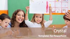  Presentation with teacher and student - Amazing presentation having kindergarden - portrait of young teacher backdrop and a coral colored foreground