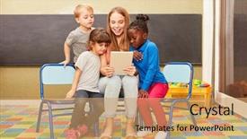  Presentation with daycare - Presentation theme consisting of kindergarten or a daycare background and a coral colored foreground