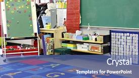  Presentation with preschool - Presentation theme enhanced with kindergarten preschool classroom background and a ocean colored foreground